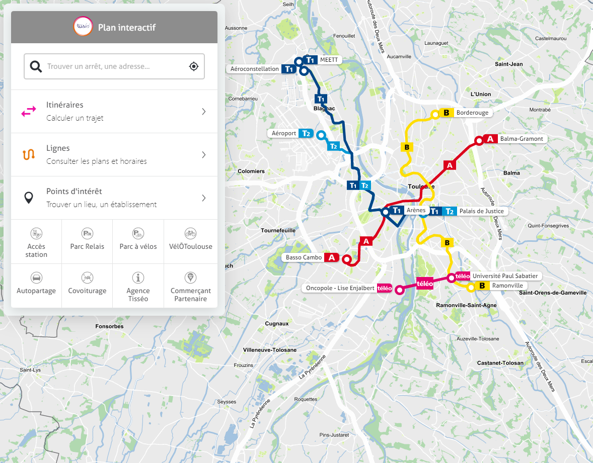 plan interactif tisseo transports en commun nouvelle version 2023